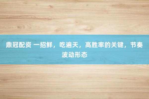 鼎冠配资 一招鲜，吃遍天，高胜率的关键，节奏波动形态