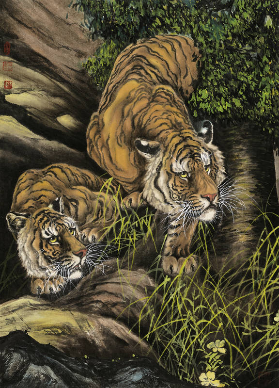 升富配资 大自然野性之美，传统绘画独特魅力——王寅之虎作品（二）